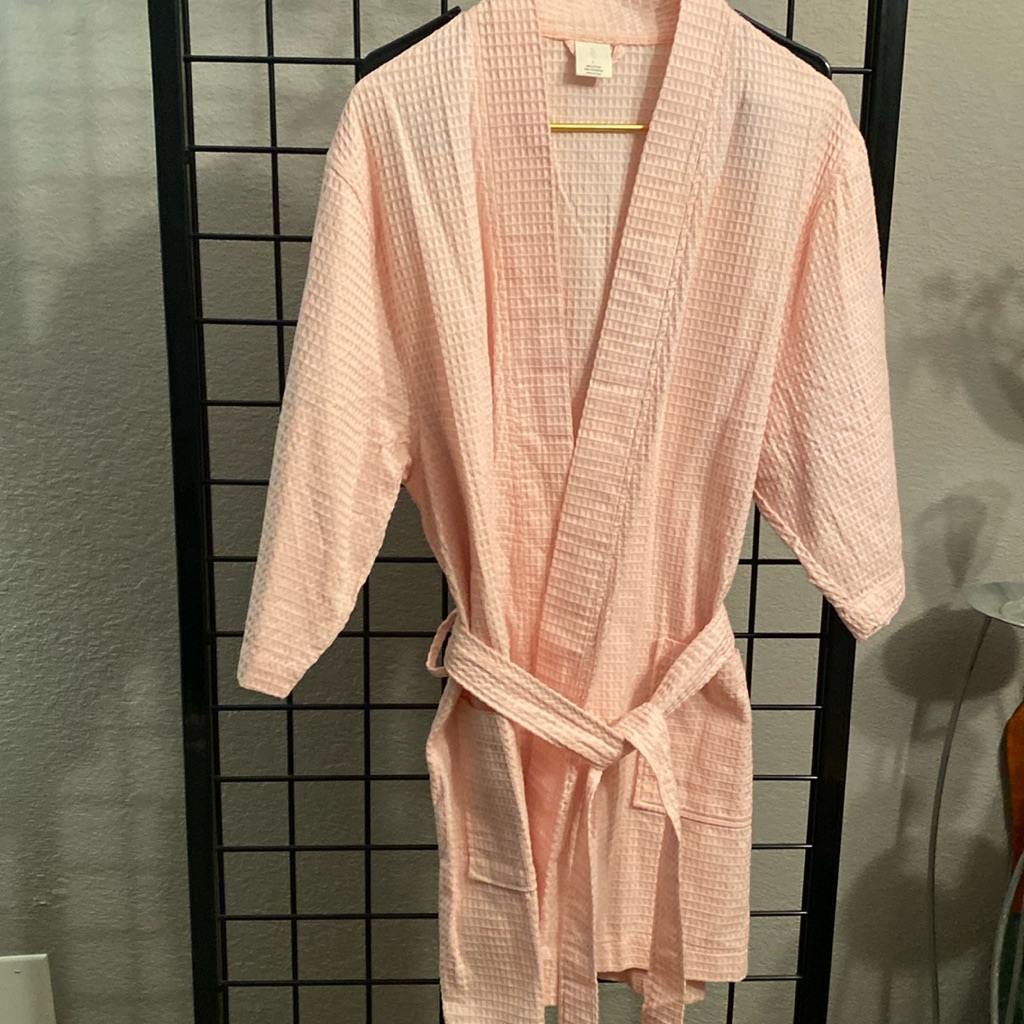 Waffle Patterned, Pink Robe